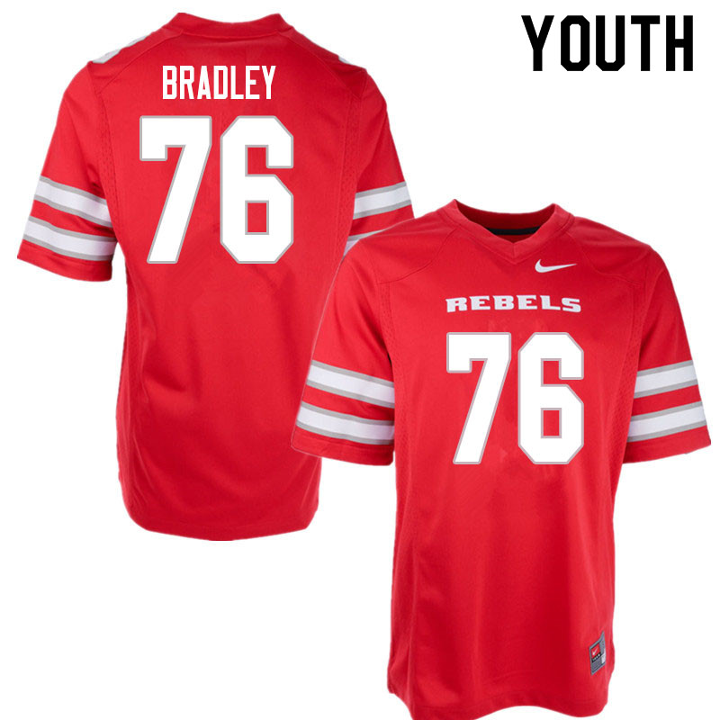 Youth #76 Clayton Bradley UNLV Rebels College Football Jerseys Sale-Red